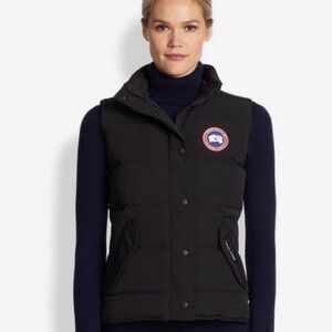 Canada Goose Black Quilted Down Vest with Signature Logo